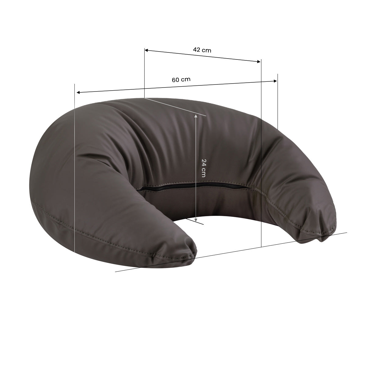 Omega brown headrest for hairdressing wash unit, cushioned support with adjustable design for salon comfort.