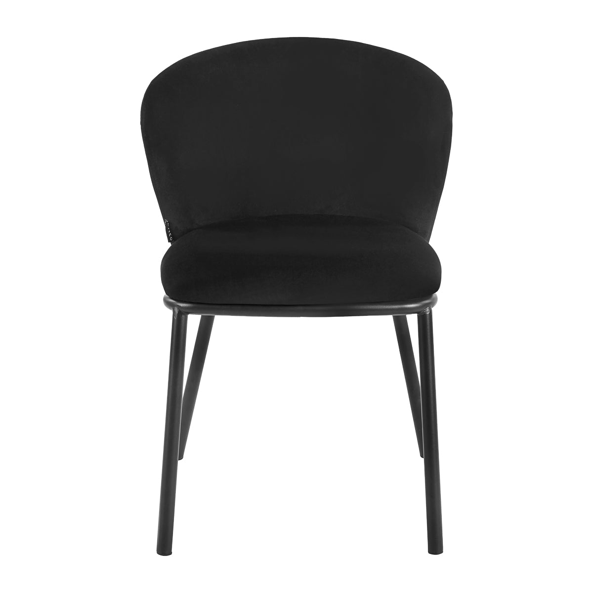4RICO Linea black chair with rounded backrest and slim legs