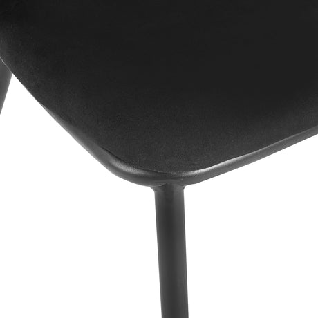 4RICO Linea black chair detail with velour upholstery