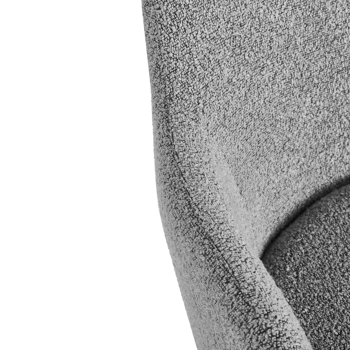 Grey sherpa upholstery detail on 4RICO Intra salon chair