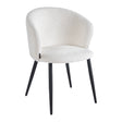 4RICO Verso white sherpa chair with contoured backrest and black metal legs