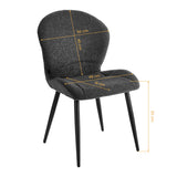 4RICO Lucente black sherpa chair with profiled backrest and black metal legs