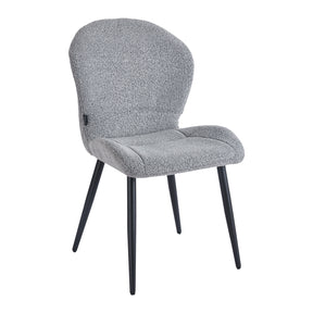 4RICO Lucente grey sherpa chair with black metal legs, front view