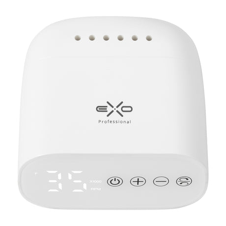 EXO Flux nail drill touch controls and speed adjustment display
