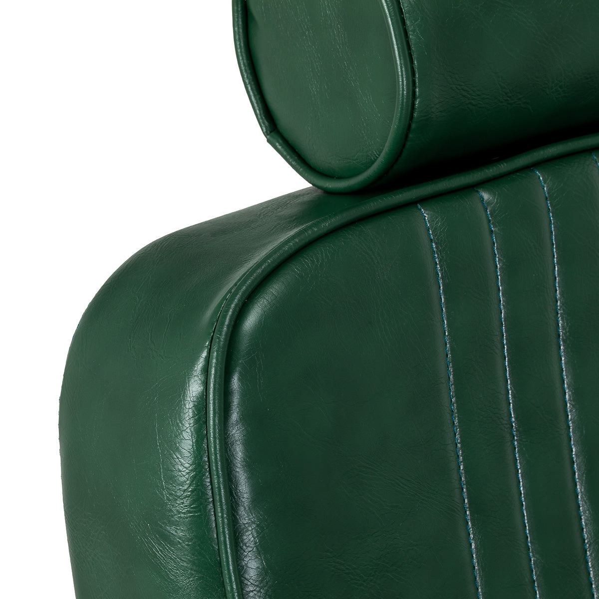 Green Gabbiano Royal X barber chair with padded armrests and chrome accents, designed for barbershop furniture.