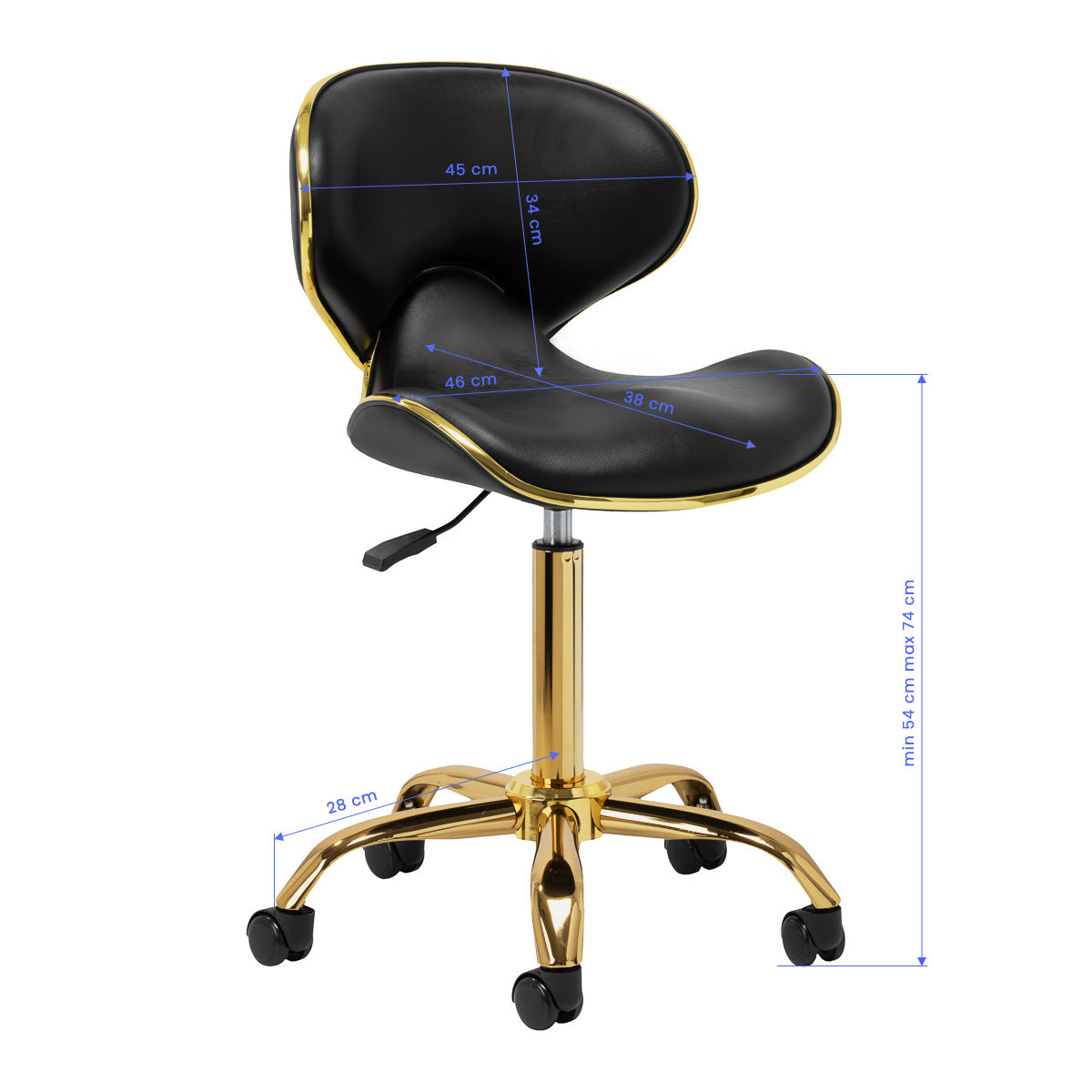 Gabbiano cosmetic stool Q-4599G black V2 - BVShop