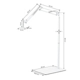 GLOW reguleeritav UV/LED-pediküürilambi alus – Valge; mõõtjoonis, alus 33 × 20,5 cm