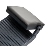 Footrest detail on Gabbiano Bruno barber chair with grey base