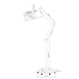 Elegante 6031 floor magnifying lamp with flexible arm and castors