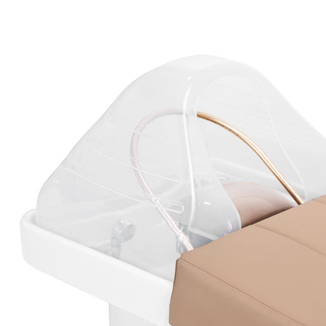 Gabbiano Head Spa 017 beige hair washing bed with padded cushion and adjustable headrest for comfortable hair treatments