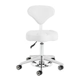 Azzurro 156-F ergonomic snow-white salon stool – side view