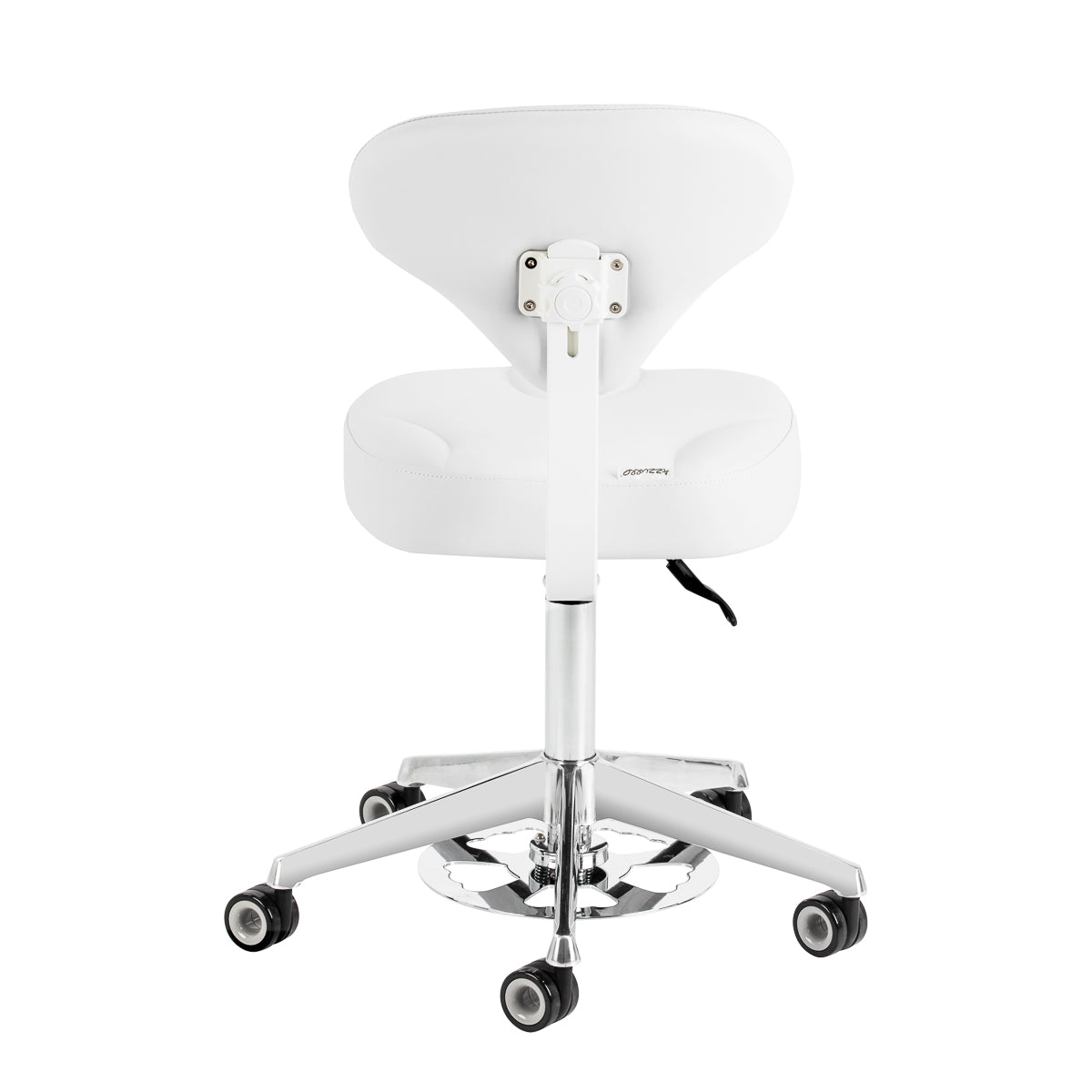 Azzurro 156-F snow-white bump-up cosmetic stool – angled view