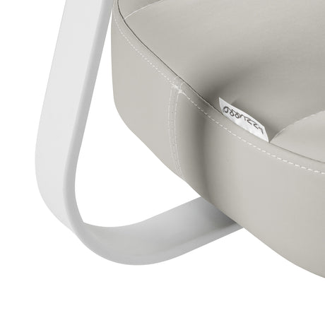Azzurro 156-F grey synthetic leather seat and backrest detail