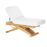 Sillon Siesta Elektriline SPA-Lamats – Valge, Helepruun Alus · Kallutatud asend