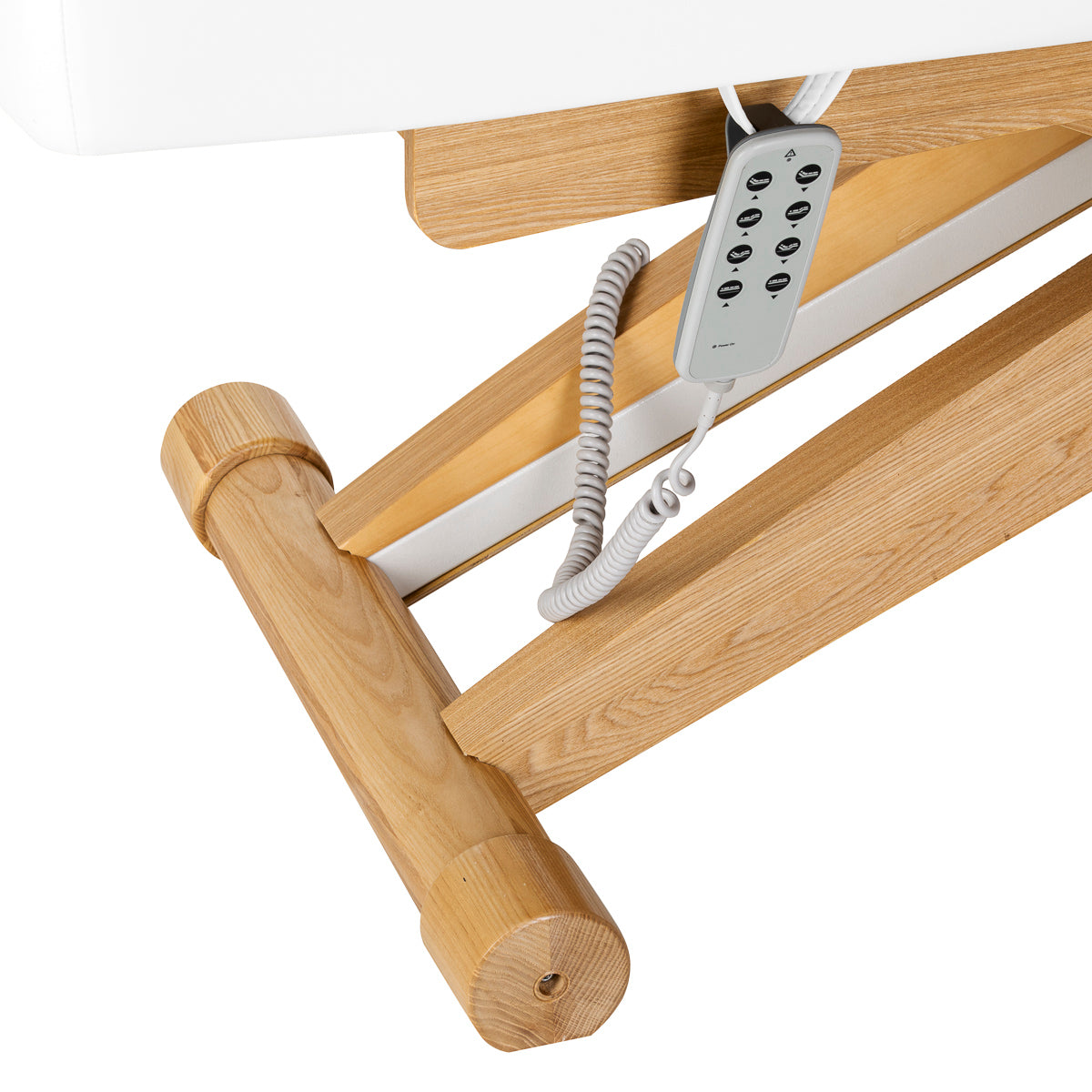 Sillon Siesta Elektriline SPA-Lamats – Valge, Helepruun Alus · Juhtpult
