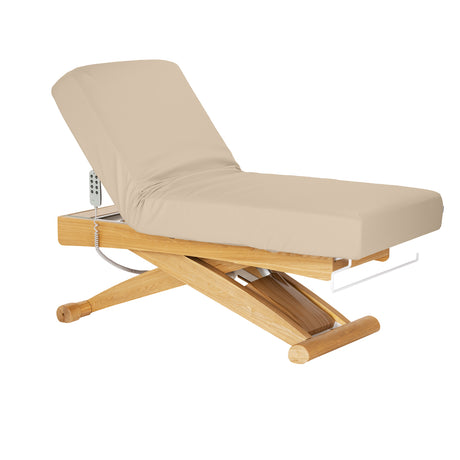 Sillon Siesta Elektriline SPA-Lamats – Beež, Helepruun Alus · Kallutatud asend