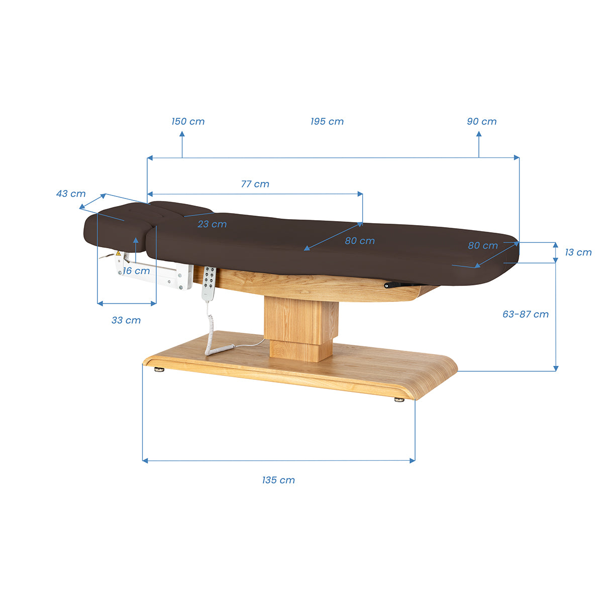 Sillon Relax · tumepruun / helepruun · mõõtmete joonis