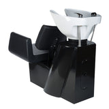 Black Hair Wash Station Vito BH-8022 by Beauty System, featuring a modern design with a built-in sink and adjustable chair.