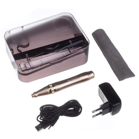 Wireless Dermapen Dr Pen M5-W by Beauty System with multiple treatment tips for skin rejuvenation and microneedling.