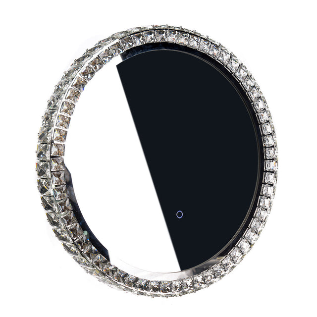 Beauty System Glamour LED Decorated Mirror 50cm with illuminated frame, modern makeup mirror with bright LED lighting.