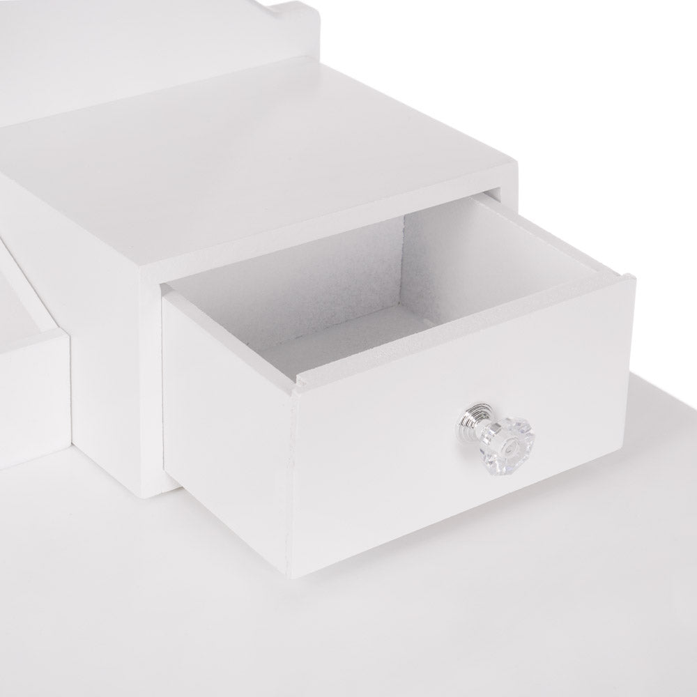 Toaletka biała MONICA lustro LED + taboret - BVShop