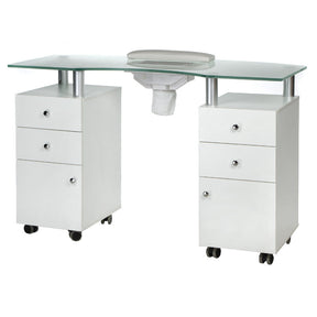 Manicure table with mounting hole BD-3453+O White - BVShop