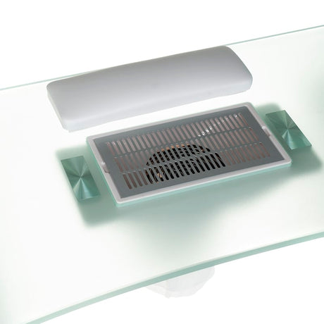Manicure table with dust extractor hole BD-3425-1+O White - BVShop