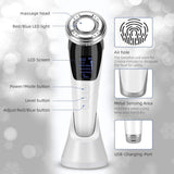 Red and blue LED facial massager for warming and cooling skincare care