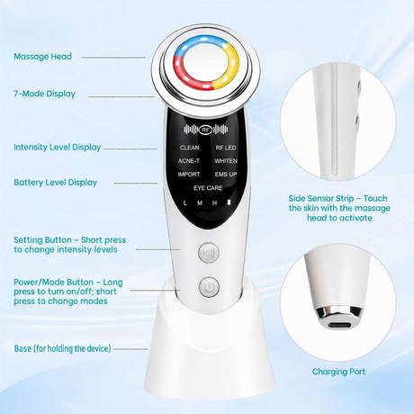 AOGOE 8 in 1 EMS Face Massager for at-home facial skincare