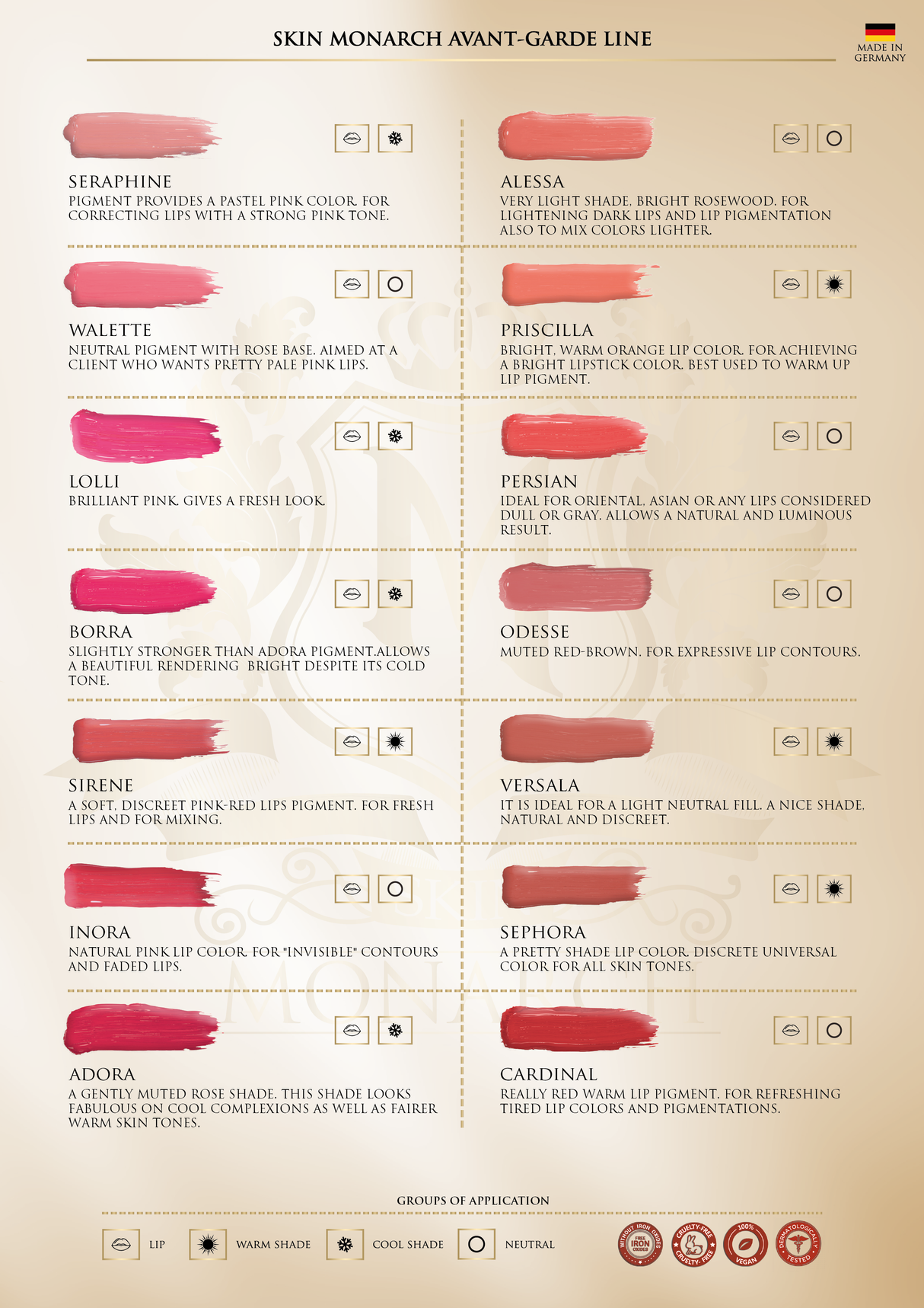 Skin Monarch Avantgarde Line Sirene huulepigment (5ml)