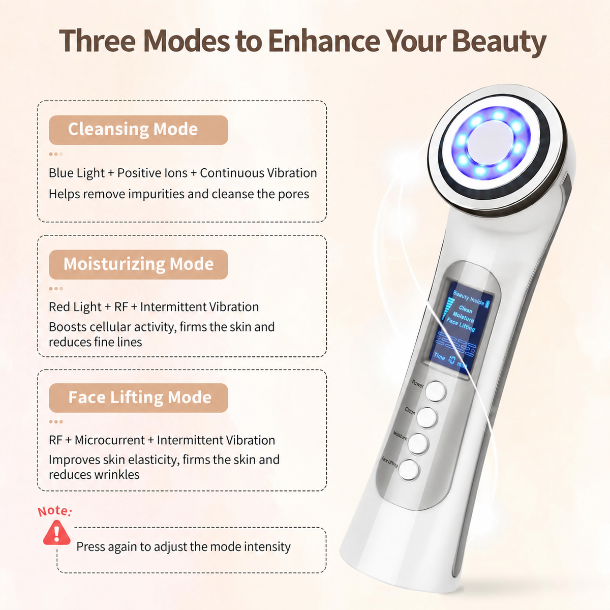 CARER BEAUTY 5 in 1 RF & EMS face massager beauty device