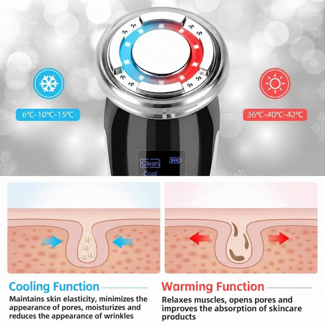 EMS hot cold LED facial massager professional skincare device