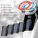 Handheld EMS ultrasonic LED face massager for skincare routines