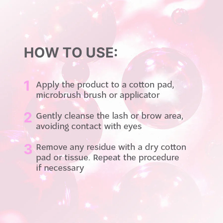DuoClean cleanser helps remove residue from brows and lashes