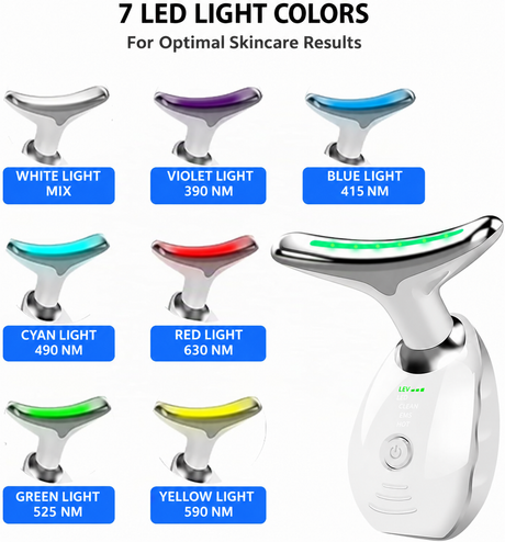Eshomey facial massager with 7 color LED light modes