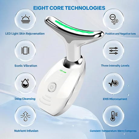 Eshomey LED face massager with handheld facial design
