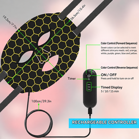 Flowlamp LED face mask with soft silicone facial fit
