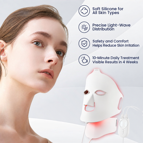 IeBilif 7 Color LED silicone face mask with portable controller