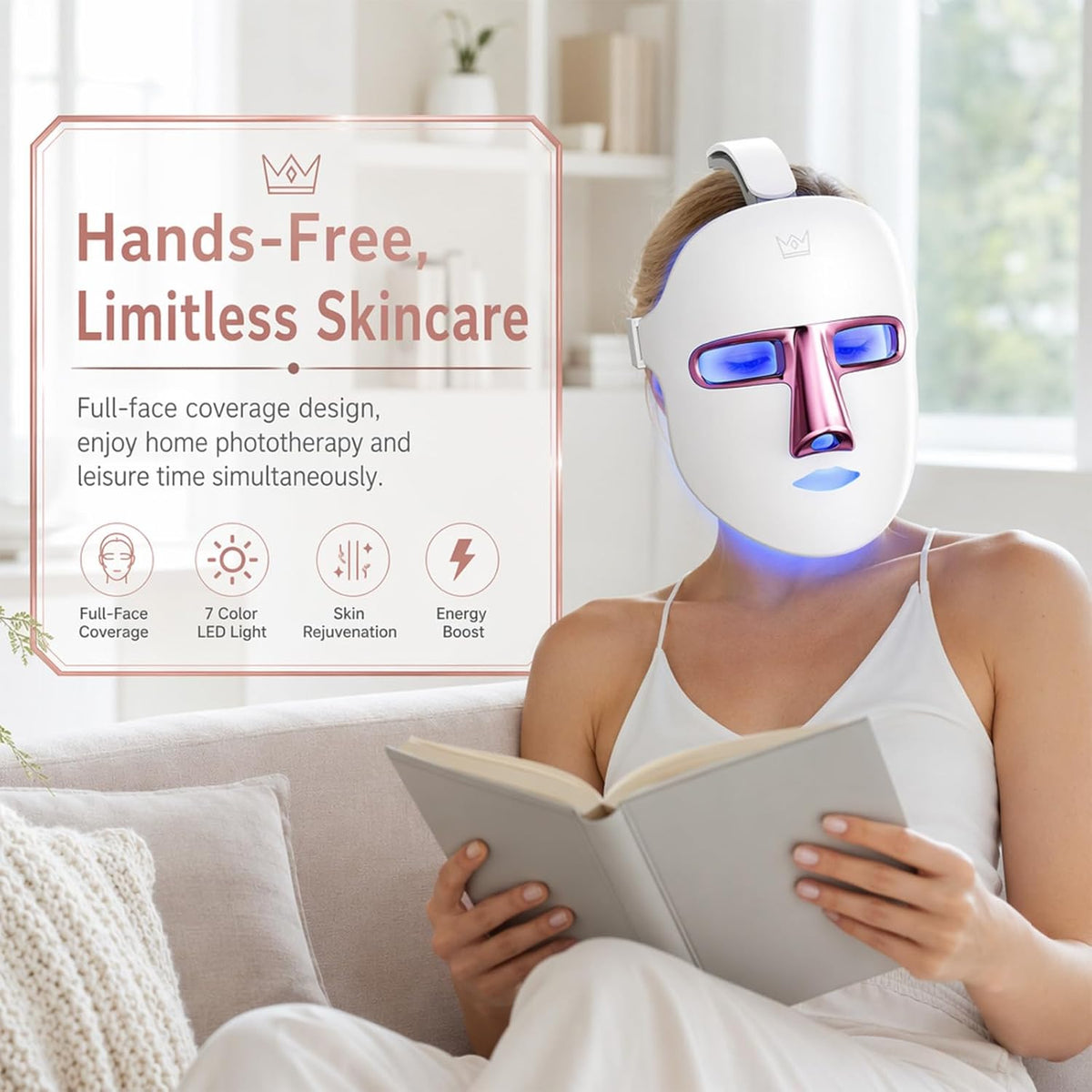 Piashow LED face mask with 270 LEDs for full facial coverage