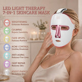 Piashow wireless LED skincare mask with red and blue light modes