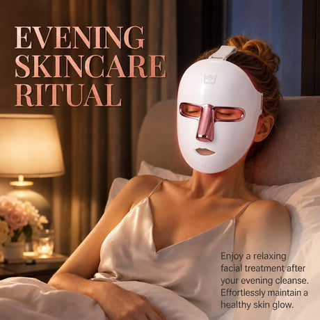 Reusable LED face mask for facial care and light therapy routines