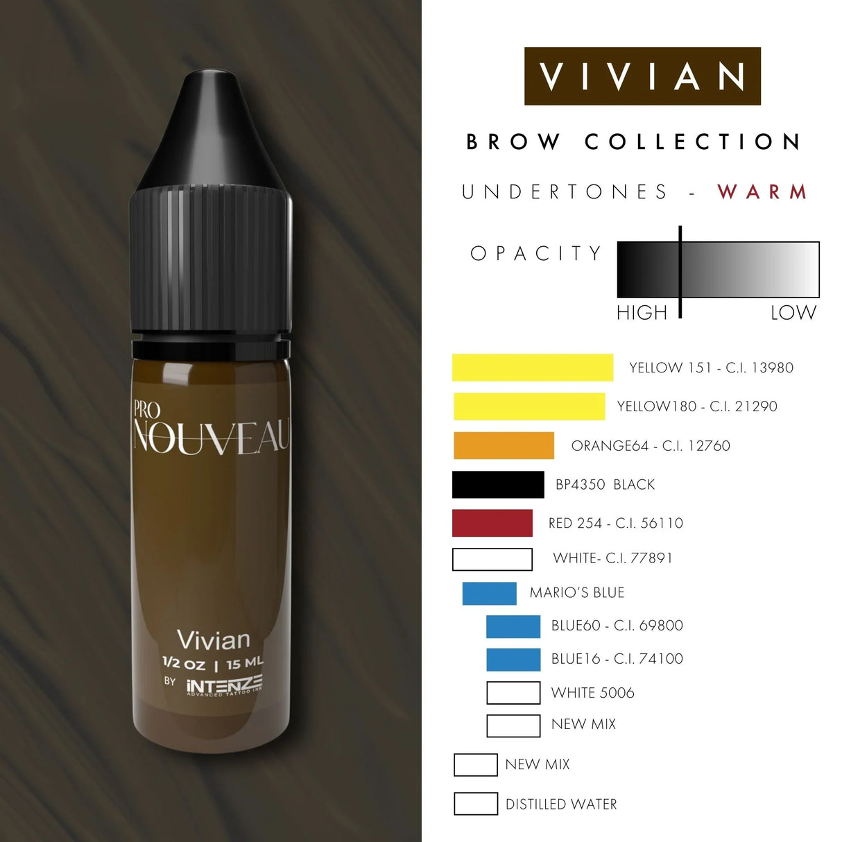 Pro Nouveau Brow Pigments by Intenze Vivian 15ml - BVShop