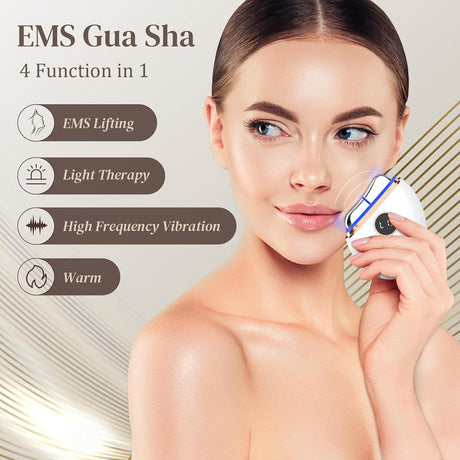 Profey EMS gua sha massager with heat vibration and LED light care