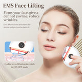 White gua sha face massager with red blue green LED settings
