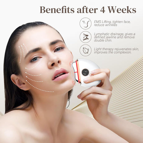 EMS microcurrent gua sha face massager with curved ergonomic design