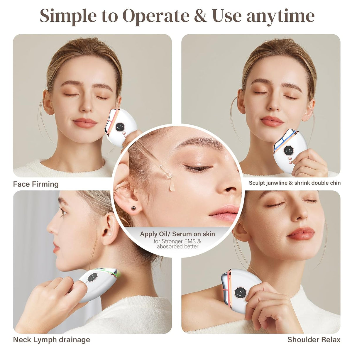 Profey LED face massager for jawline chin and neck care routine