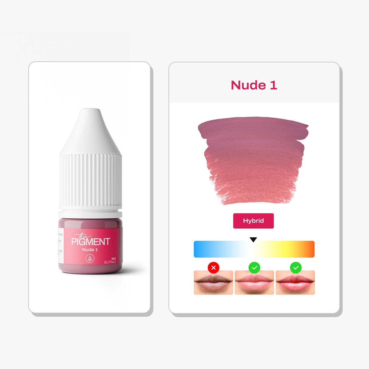 The Pigment Nude 1 PMU pigment 5ml bottle for natural lips
