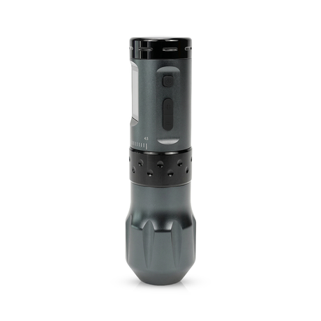 Gray AVA UNI-B wireless tattoo pen machine with ergonomic design and adjustable needle mechanism.