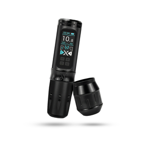 Wireless AVA UNI-X tattoo pen machine with ergonomic design and sleek black finish, ready for professional tattooing.