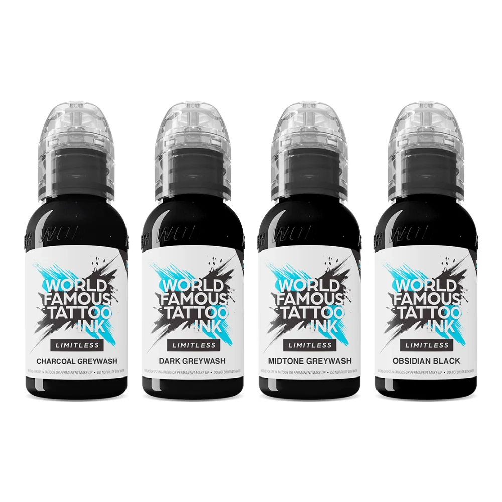 Maailmakuulus Limitless tätoveeringu tindikomplekt joonistamiseks ja varjutamiseks 4x30ml